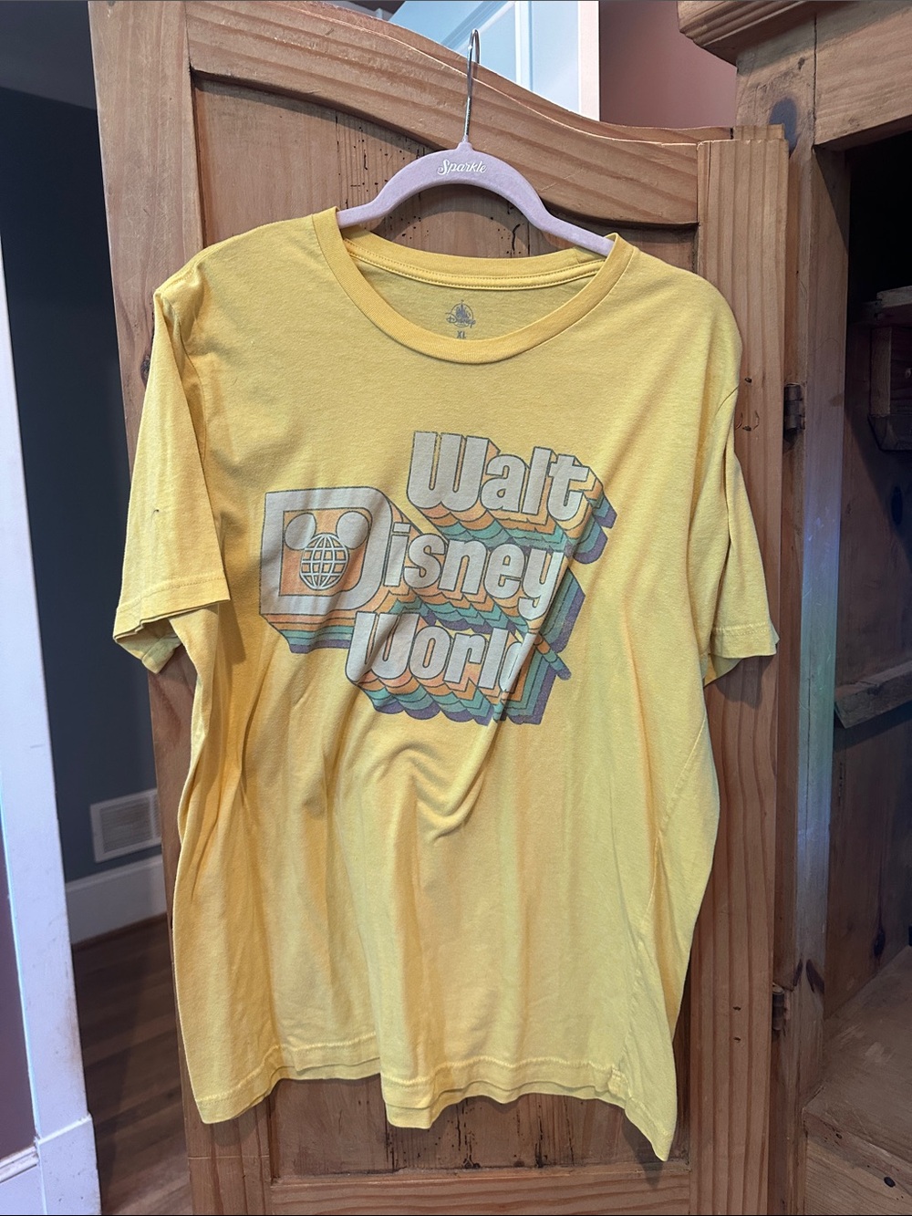 Disney Soft Yellow Graphic Crewneck Tee XL